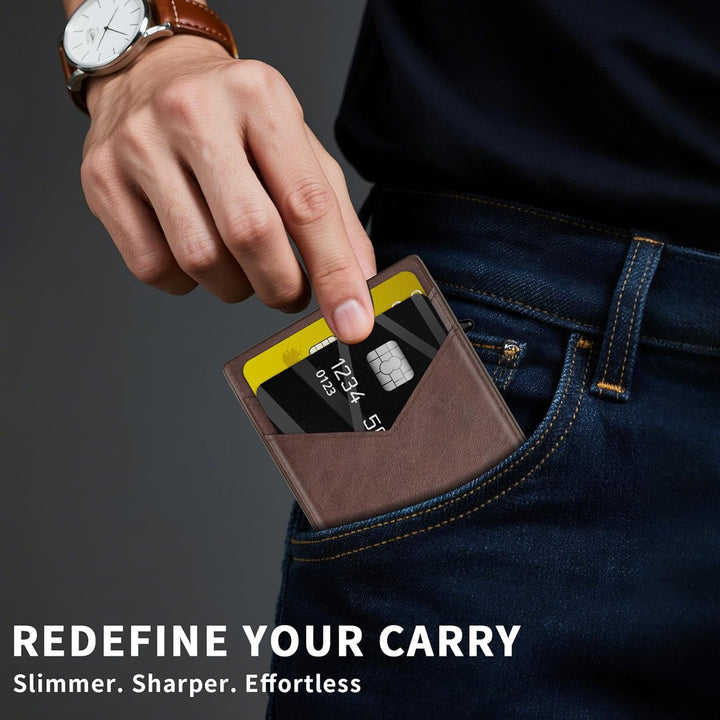 KISUEDZP Cartera delgada para hombres con bloqueo RFID - soporte de...