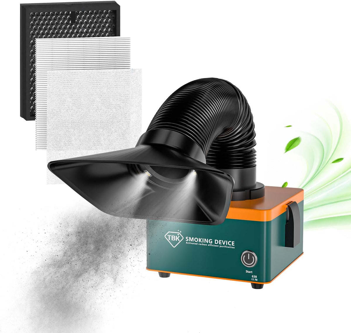 TBK 638Mini Extractor de humo Soldadura Extractor de humo Ventilador de