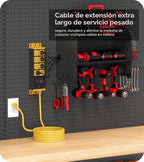 CCCEI Cable de extensión largo de calibre 12 con múltiples tomas, amarillo