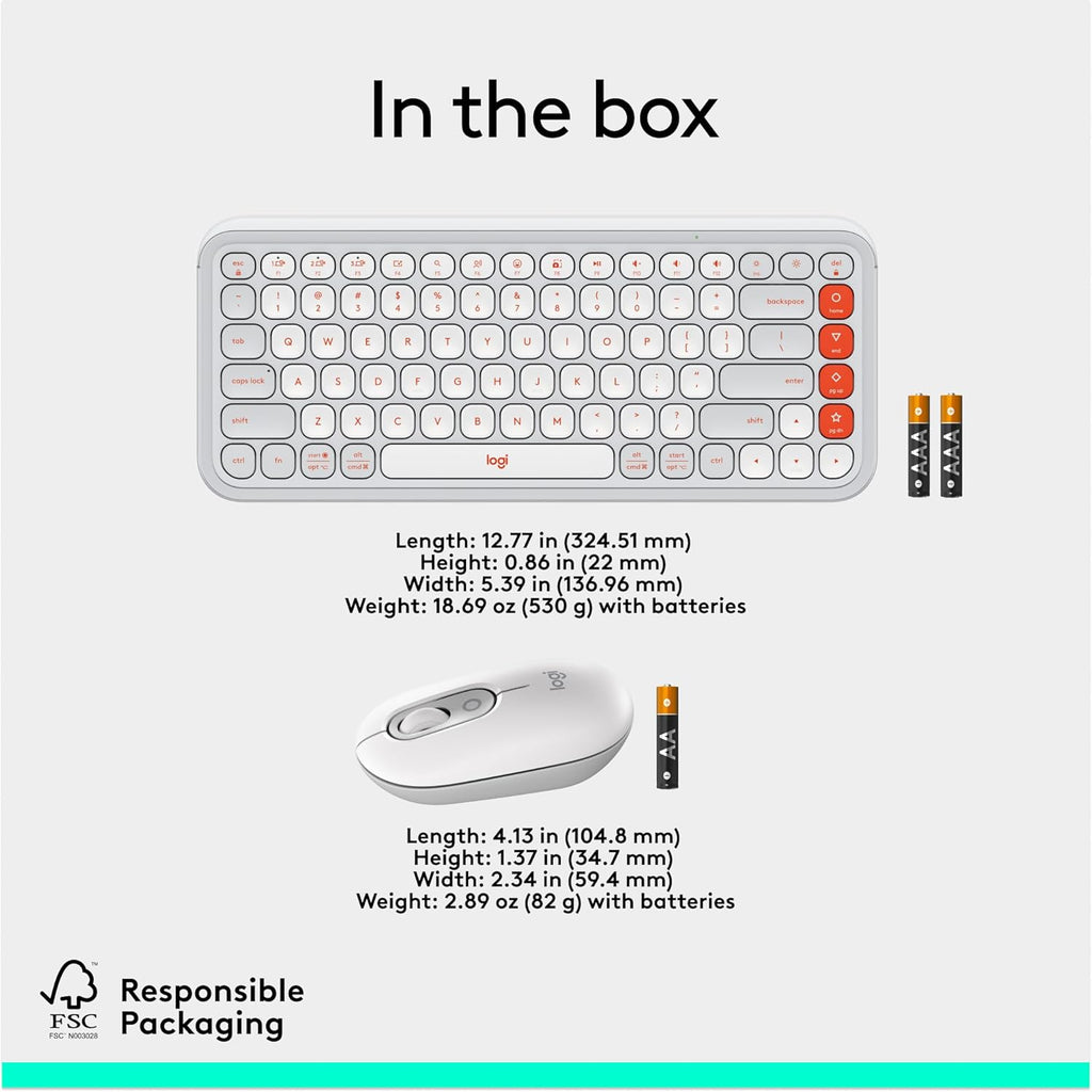 Combo Logitech POP ICON, Combo de Teclado y Mouse Bluetooth, Escrit...