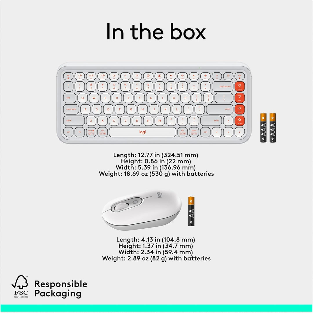 Combo Logitech POP ICON, Combo de Teclado y Mouse Bluetooth, Escrit...