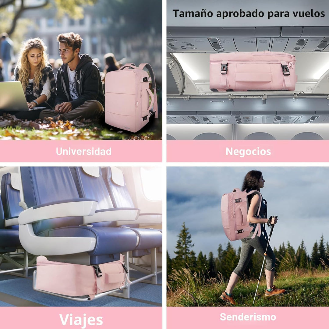 Taygeer - Mochila de viaje para mujeres, mochila de cabina con puer...