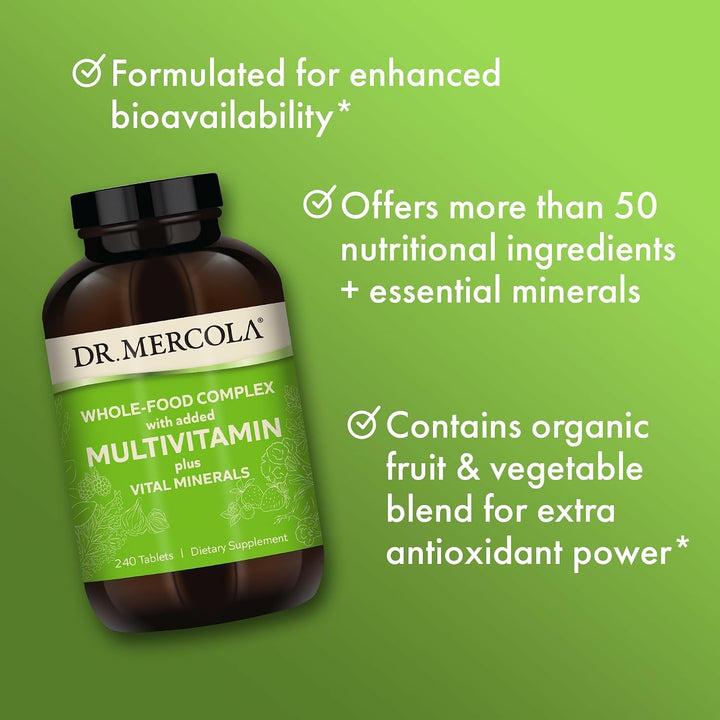Dr. Mercola Complejo de alimentos integrales con multivitamínico añ...