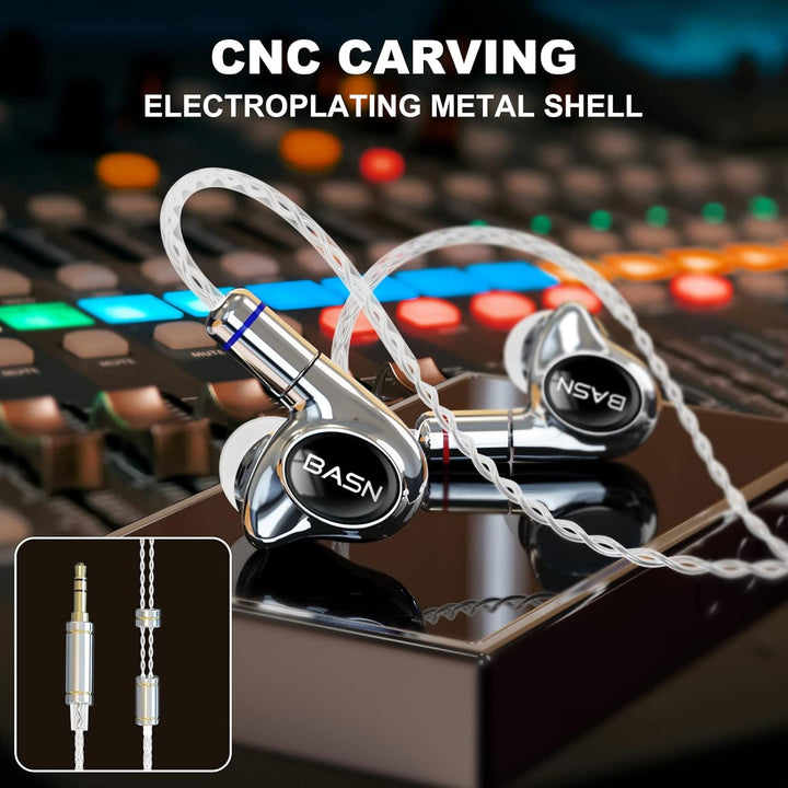BASN Metalen PRO 4 Drivers Monitores Intrauriculares para Músicos,...