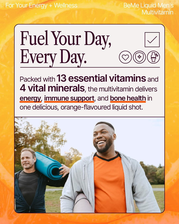 BeMe Multivitaminas líquidas para hombres, sistema avanzado de sumi...
