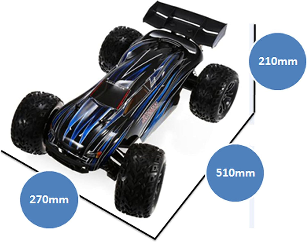 JLBRACINGRC 1/10 80+ KPH - Autos RC rápidos sin escobillas para adultos con batería 3S | 120A ESC, motor sin escobillas de 3670-2500KV, camión monstruo todoterreno 4WD, auto de control remoto todo