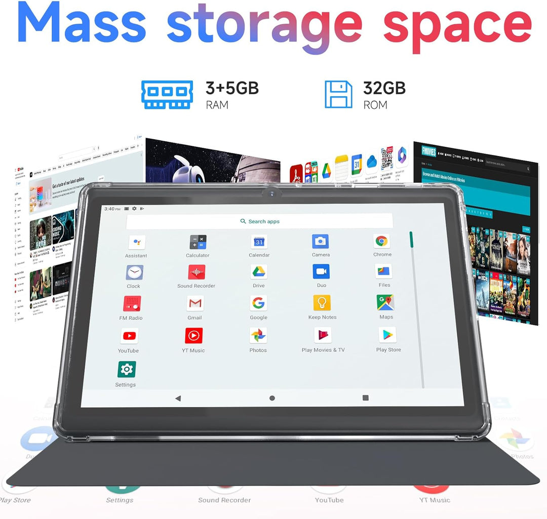 Tablet Android 14 de 7 pulgadas con estuche, 8 GB de RAM 32 GB de R...