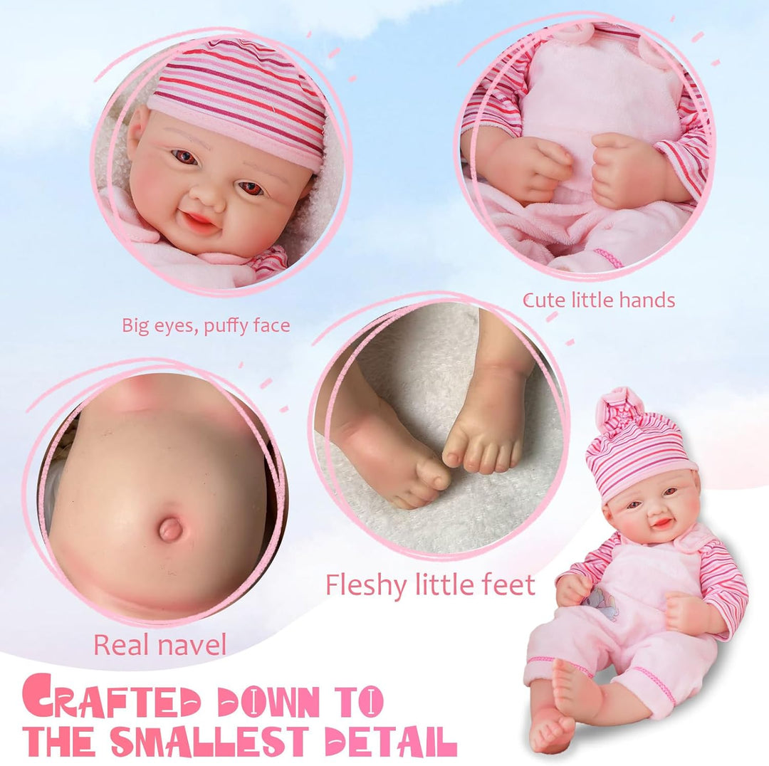 Muñeca de bebé de 44.5 cm \/ 17.5 pulgadas para niña, muñeca de beb...