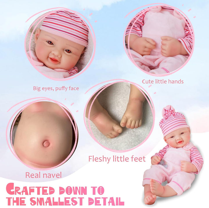 Muñeca de bebé de 44.5 cm \/ 17.5 pulgadas para niña, muñeca de beb...