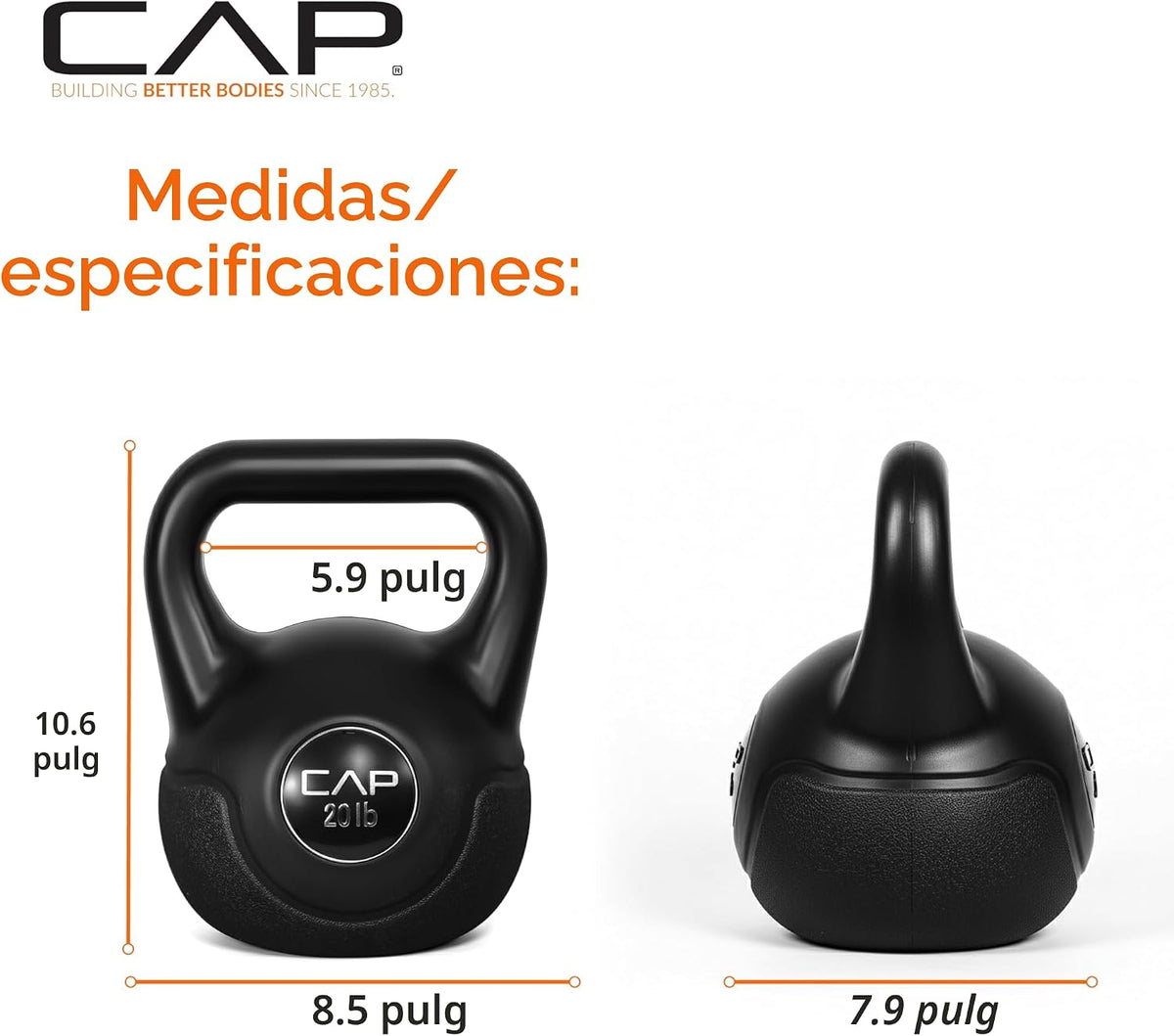 CAP Barbell Juego de pesas de cemento de 45 LB – Pesas de 10 lb, 15 lb y 20 lb recubiertas de vinilo para entrenamiento de fuerza, cardio, entrenamiento cruzado y entrenamientos en casa