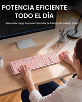SEUNKWANG V3 Combo de teclado y mouse inalámbricos con retroilumina...