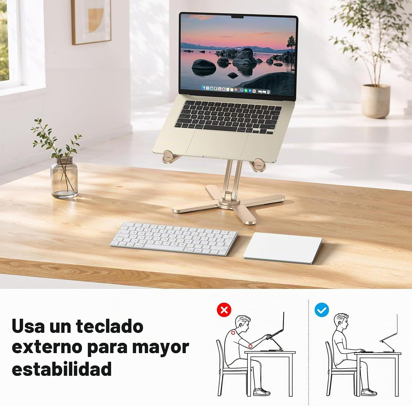 OMOTON LA10 - Soporte giratorio de 360° para computadora portátil,...