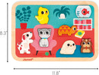 Janod - Rompecabezas grueso - Mascotas - 7 piezas