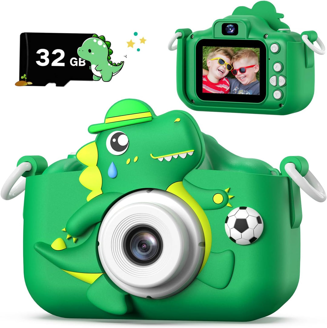 Cámara de dinosaurio para niños y niñas, cámara digital para selfie...