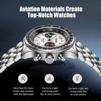 SEA-GULL Relojes mecánicos para hombre, reloj de pulsera automático para hombre, serie Horizon cronógrafo de aleación de titanio, Seagull ST19, luminoso, 1073