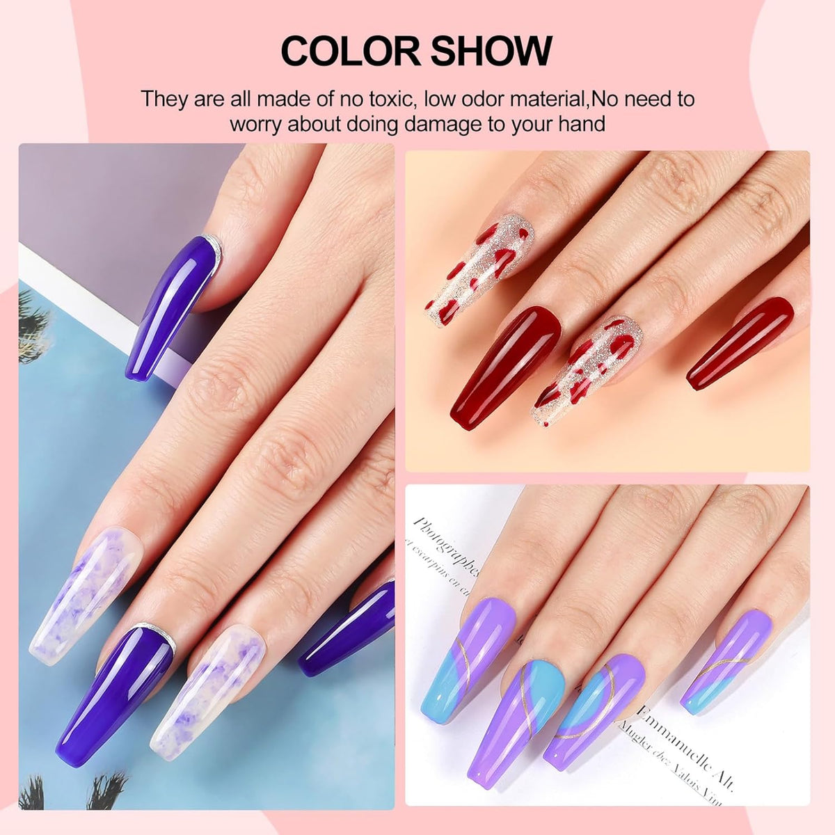 Kit de 53 piezas de esmalte de uñas de gel con luz UV y kit de inic...