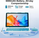 RUIQIAI Tableta Android 15, tabletas 2 en 1 de 10 pulgadas con tecl...