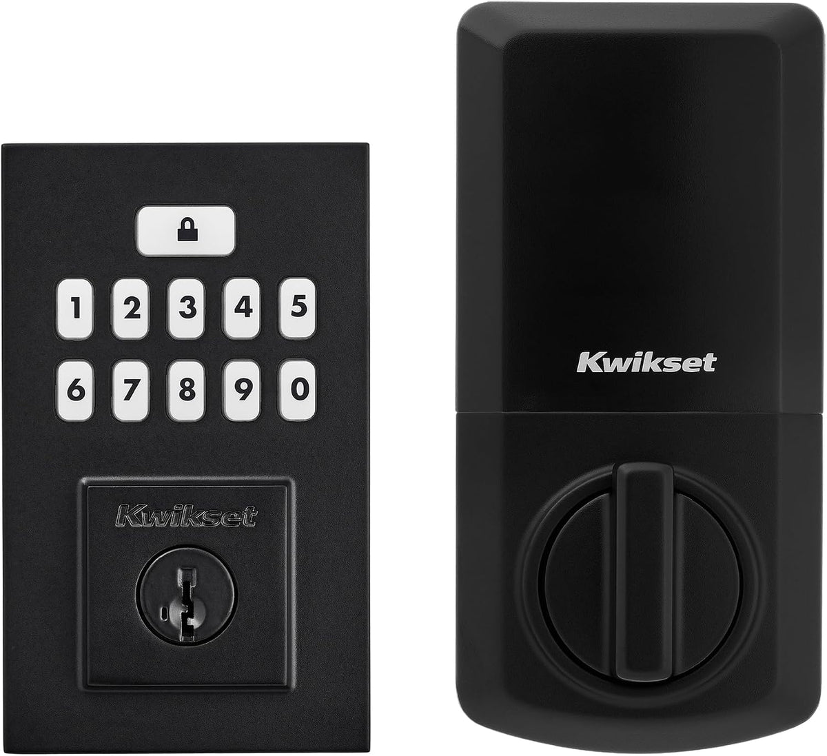 Kwikset SmartCode 260 - Cerradura de puerta con teclado electrónico sin llave con entrada automática, códigos de usuario personalizados, seguridad avanzada en negro mate contemporáneo