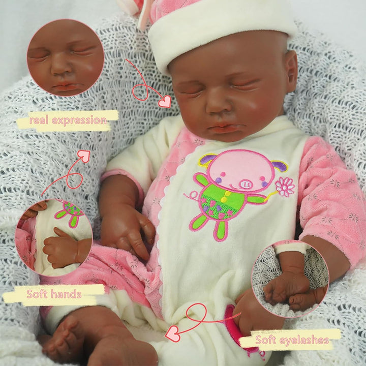 Muñeca Reborn de silicona de cuerpo completo para niña, de 18.5 pul...
