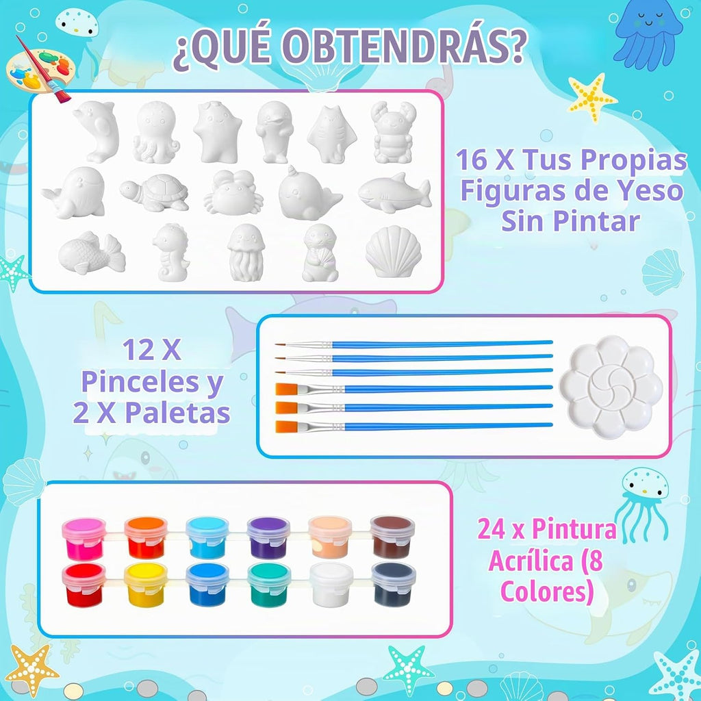 Reallnaive Paquete de 16 piezas de pintura de cerámica de animales