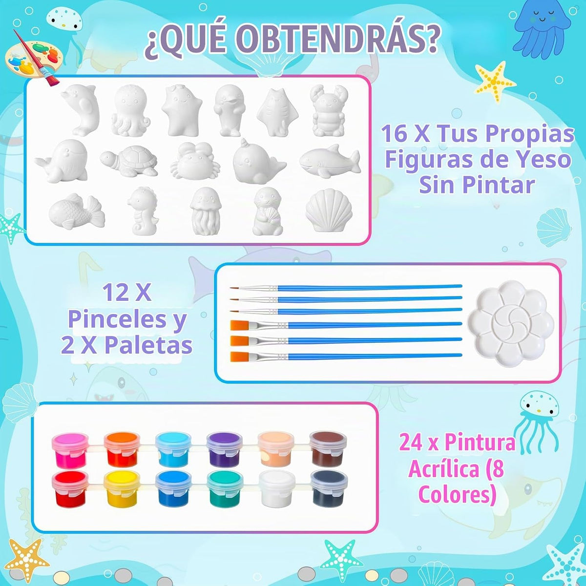 Reallnaive Paquete de 16 piezas de pintura de cerámica de animales