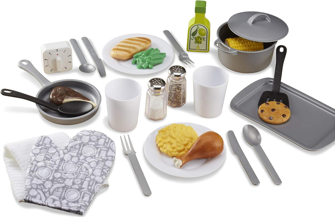 Melissa &amp; Doug Juego de accesorios de cocina de 22 piezas con c...