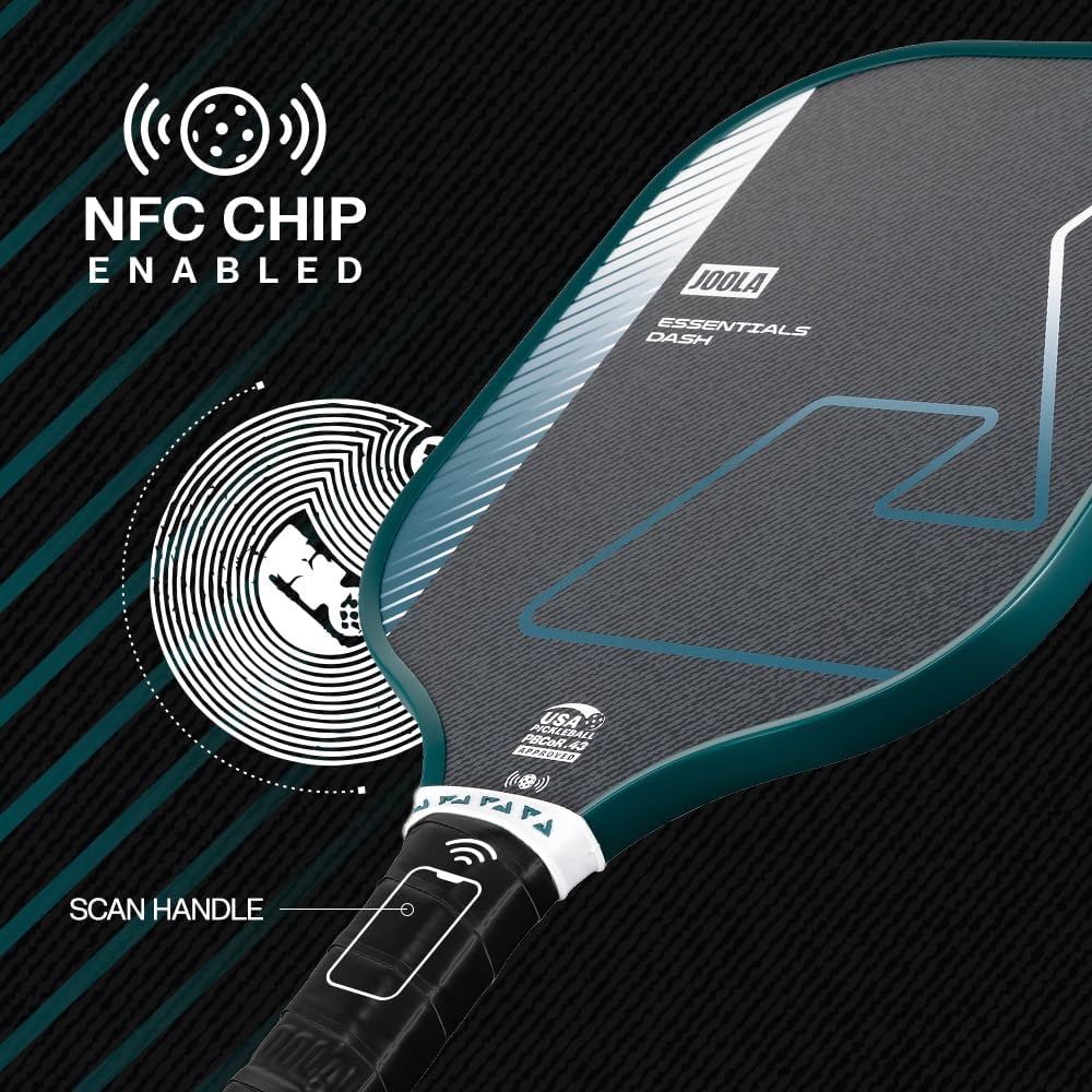JOOLA Essentials Dash Pickleball - Paleta ligera para todas las edades, superficie arenada de fibra de vidrio para giro, construcción de prensa fría para mayor durabilidad, aprobado por USAP