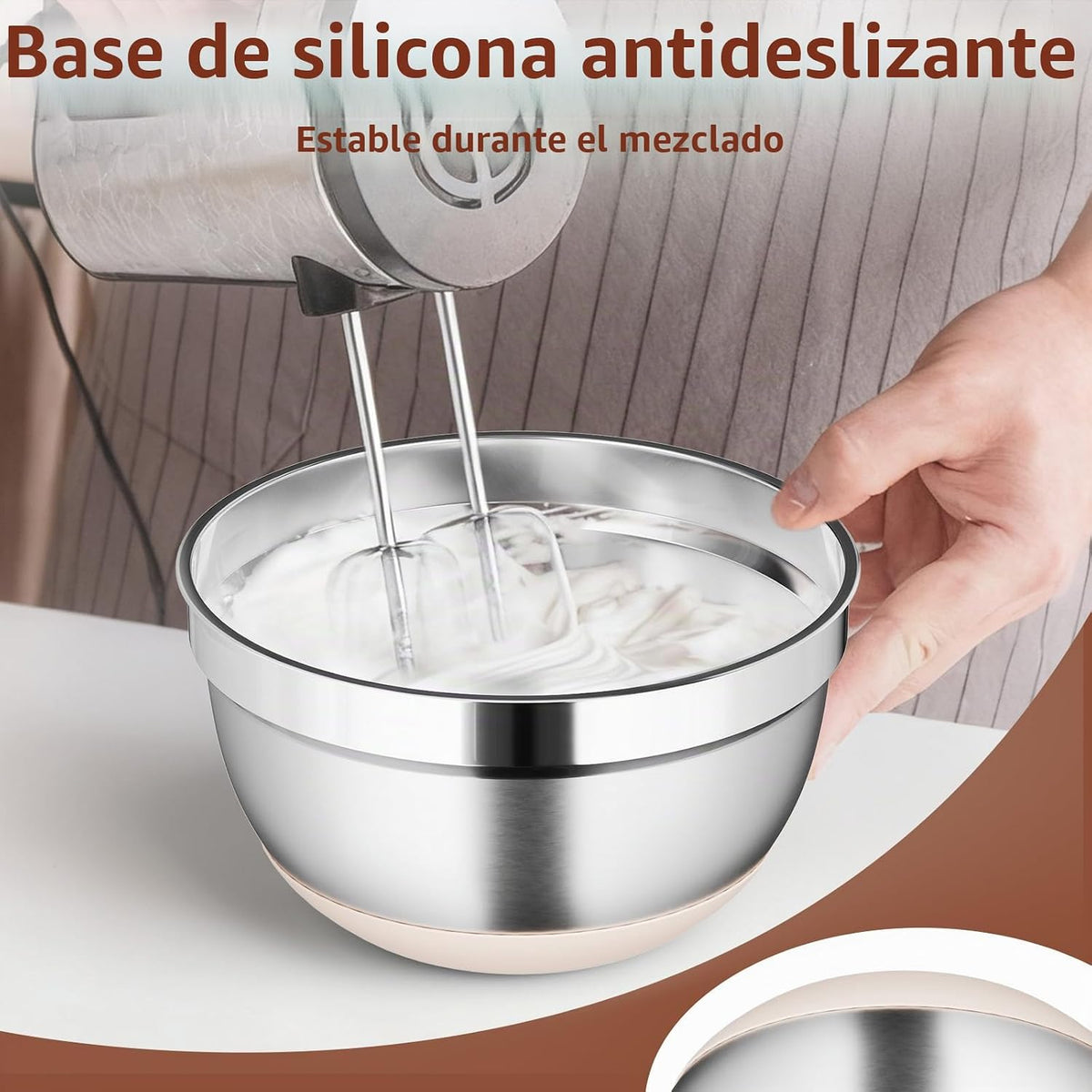 Paquete de 9 tazones para mezclar con tapas herméticas y accesorios