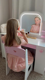 Juego de juguetes de maquillaje de madera para niños pequeños [2026] Kit de maquillaje para niñas de 3 a 5 años con lápiz labial de madera, espejo, pinceles, juego de cosméticos, regalo de cumpleaños para niñas de 3, 4, 5, 6 años