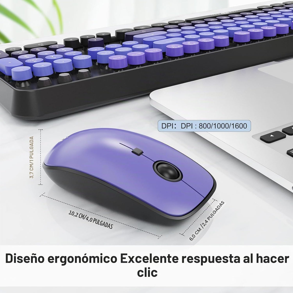 FOPETT Combo de teclado y ratón inalámbricos - 2.4G de tamaño compl...