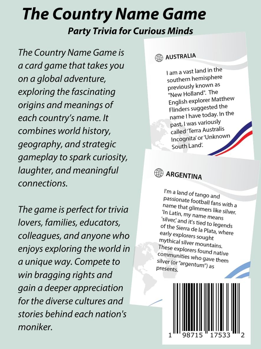 Juego de cartas y tarjetas de historia mundial y geografía