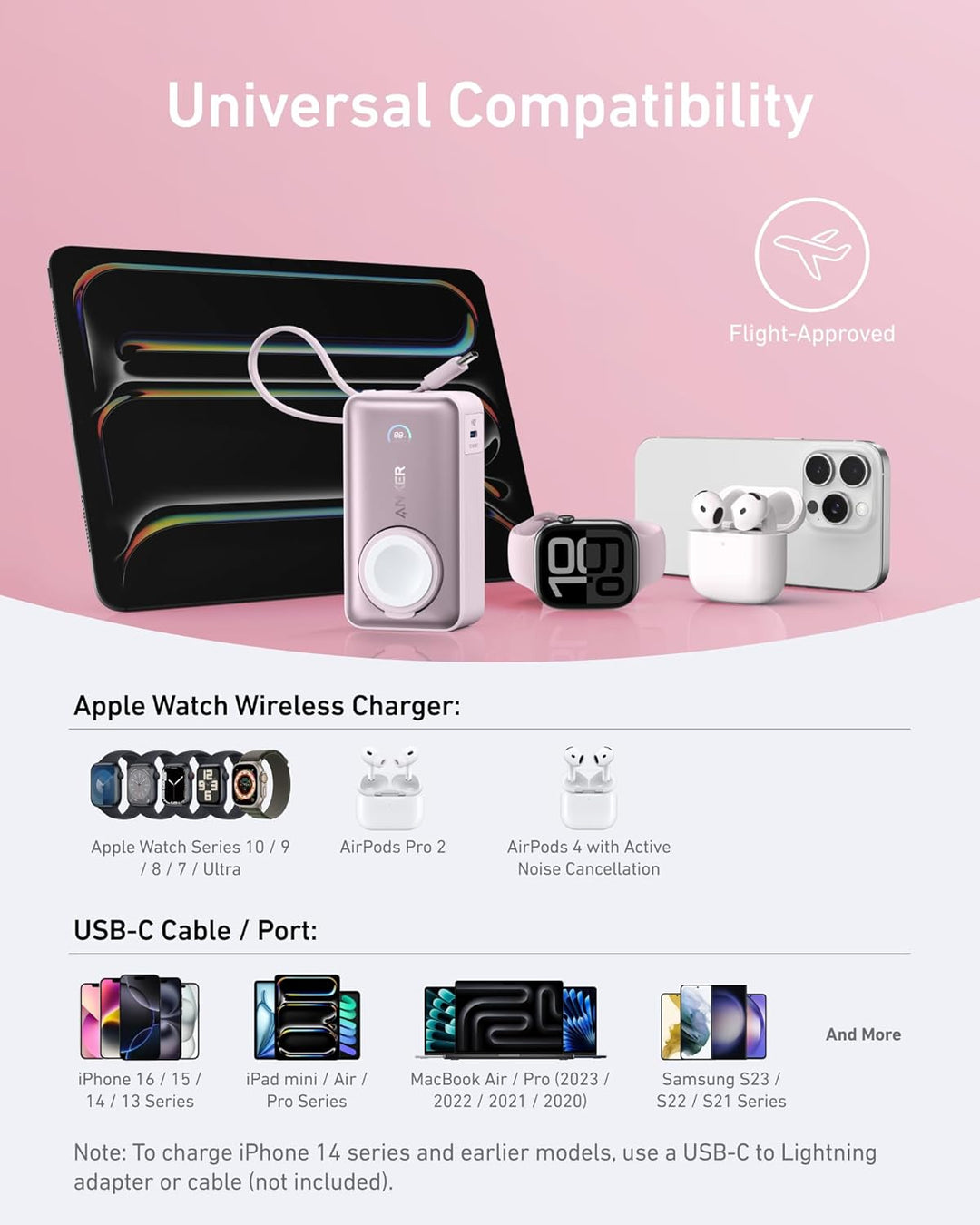 Anker MagGo Power Bank para Apple Watch, Batería Compacta Certifica...