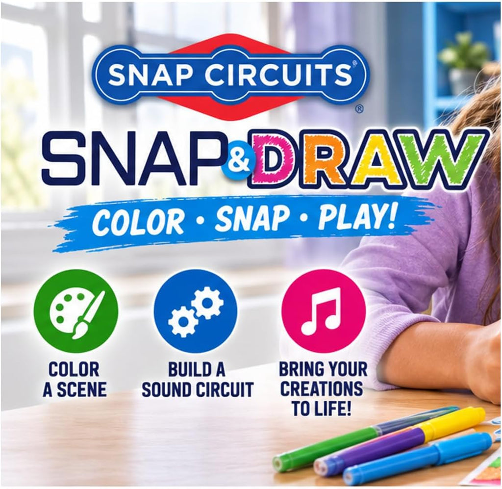 SNAP CIRCUITS Snap & Draw STEM STEAM - Juguete de arte y ciencia para niños
