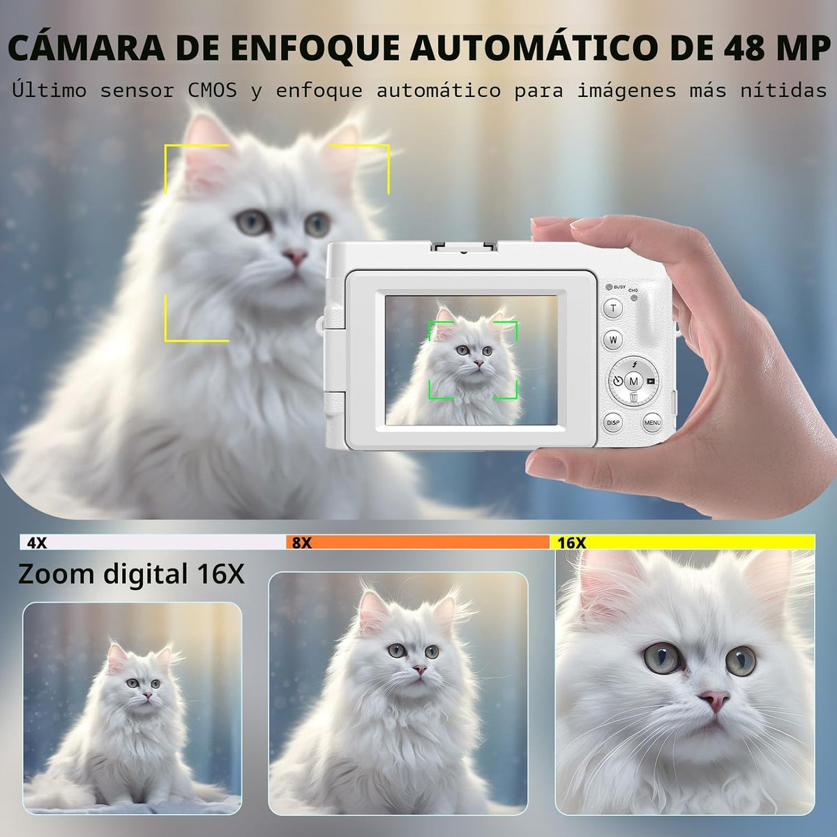 Duluvulu Cámara digital 4K para enfoque automático de fotografía, c...