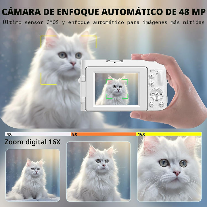 Duluvulu Cámara digital 4K para enfoque automático de fotografía, c...