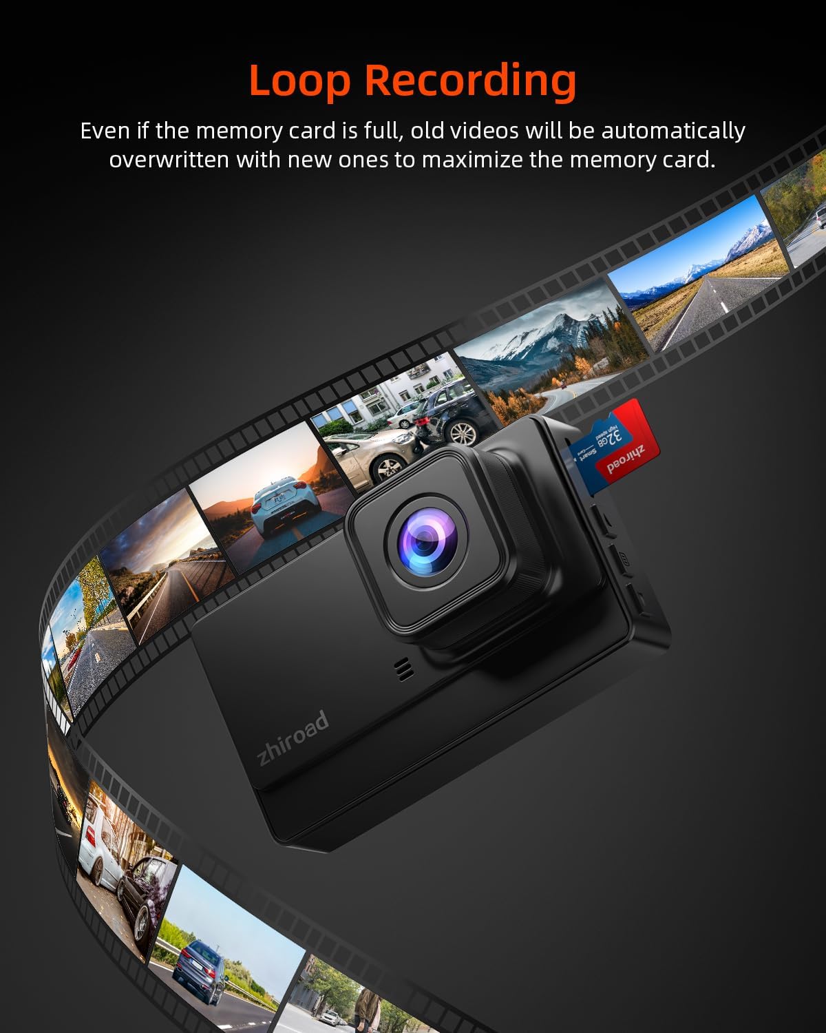 Dash Cam 1080P FHD - Cámara de tablero frontal para automóviles, cámara de tablero con ángulo amplio de 176°, visión nocturna, monitor de estacionamiento, grabación en bucle, sensor G, tarjeta SD 32G, tipo C