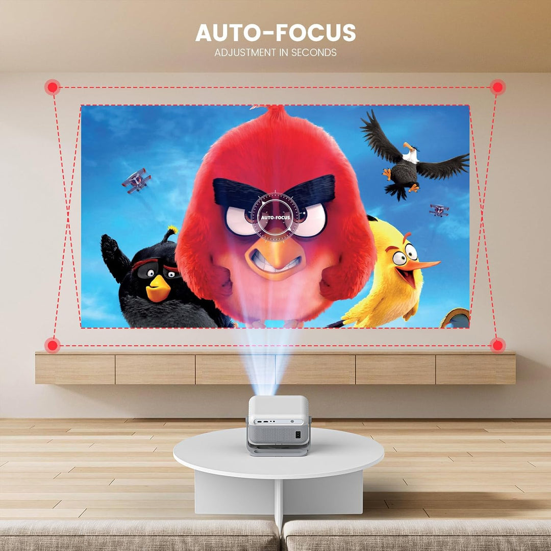 【Compatible con Netflix y Native 1080P】Mini proyector con WiFi y Bl...