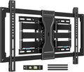 MOUNTUP Soporte de pared para TV ultra delgado para la mayoría de televisores de 37 a 90 pulgadas, soporte delgado de 1.1 pulgadas, soporte de soporte de TV de movimiento completo, brazos articulados giratorios dobles con inclinación, se adapta a pernos d