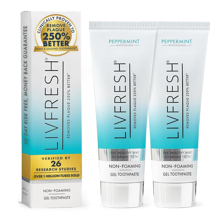 Gel dental LIVFRESH, clínicamente probado para eliminar la placa un...