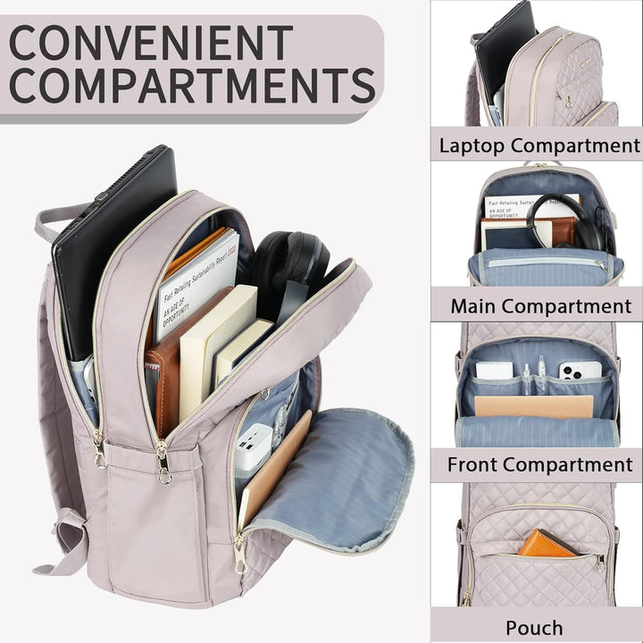 KROSER Mochila para laptop para mujer de 15.6 pulgadas, mochila dia...
