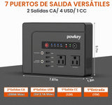 powkey Banco de energía portátil de 200 W con panel solar de 40 W,...
