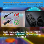 Adaptador de corriente de 36 V para Govee Smart Outdoor String Lights 2 Compatible con Govee H7037 H7038 H7039 Cargador de cable de alimentación