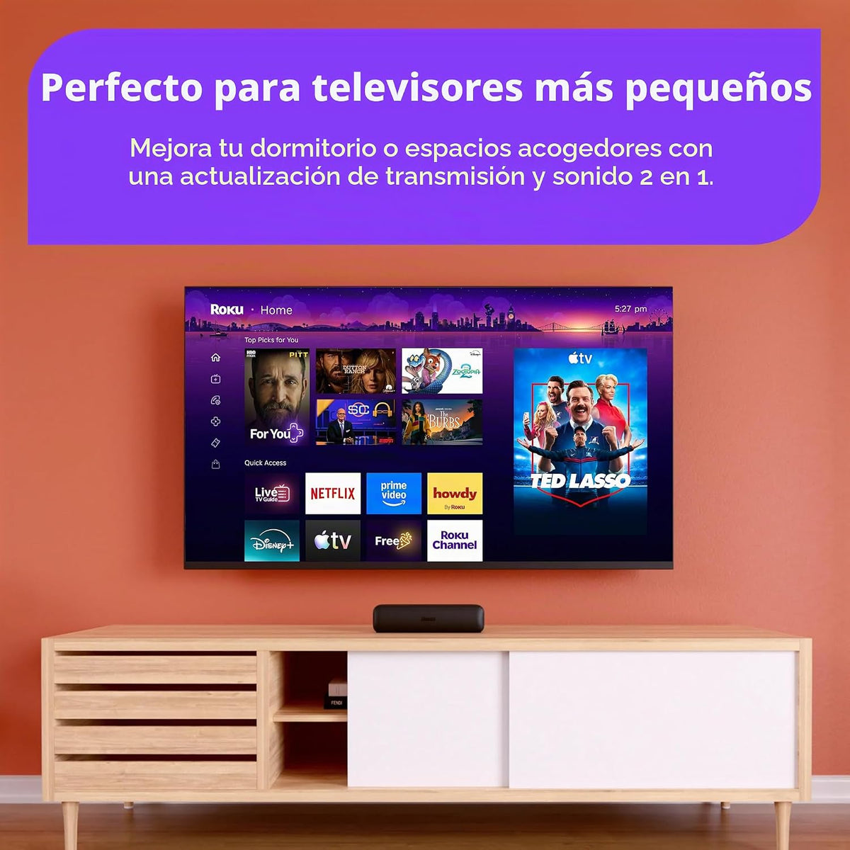 Roku Streambar SE, barra de sonido 4K con dispositivo de transmisión