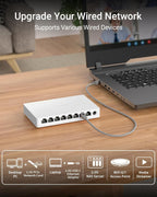 BrosTrend Switch de 2.5Gb, Switch de Red de 8 Puertos 2.5 Gigabit, Switch Ethernet No Administrado para Consola de Juegos, NAS, PC, Switch de Redes de Computadora Plug & Play Sin Ventilador, Montaje