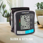 HealthSmart Monitor de presión arterial estándar digital con brazalete superior automático que muestra la frecuencia del pulso y los latidos cardíacos irregulares, almacena hasta 120 lecturas para 2