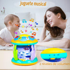 Juguetes musicales con luz para el tiempo de barriga, juguete de proyector giratorio de océano para niño y niña