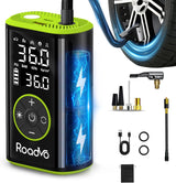 Roadvo [10000 mAh] Inflador de neumáticos Compresor de aire portáti...