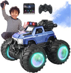 BEZGAR Camión de Mosnter teledirigido, coches RC con espray de niebla, dos
