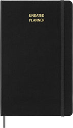 Moleskine Agenda semanal clásica sin fecha, tapa dura, grande (5 x 8.25 pulgadas), negro, 288 páginas