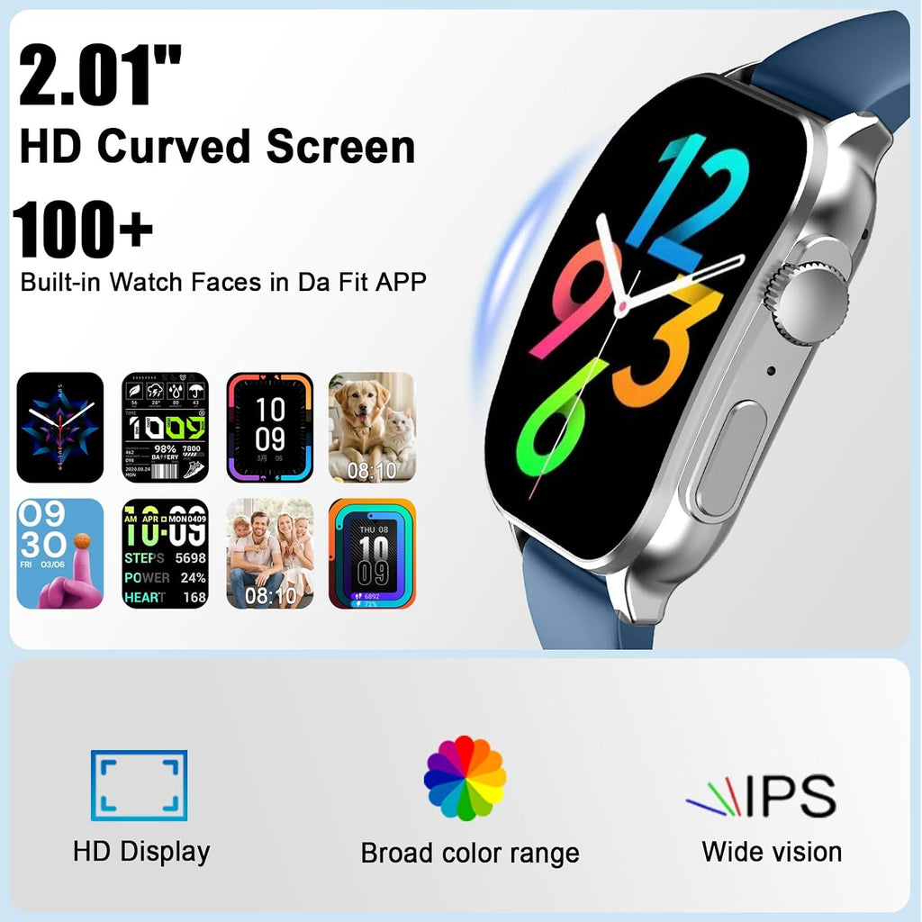 Poounur Relojes inteligentes para mujer, reloj inteligente con llamadas/mensajes/notificaciones, rastreador de actividad física con monitor de frecuencia cardíaca 24/7/sueño, reloj inteligente